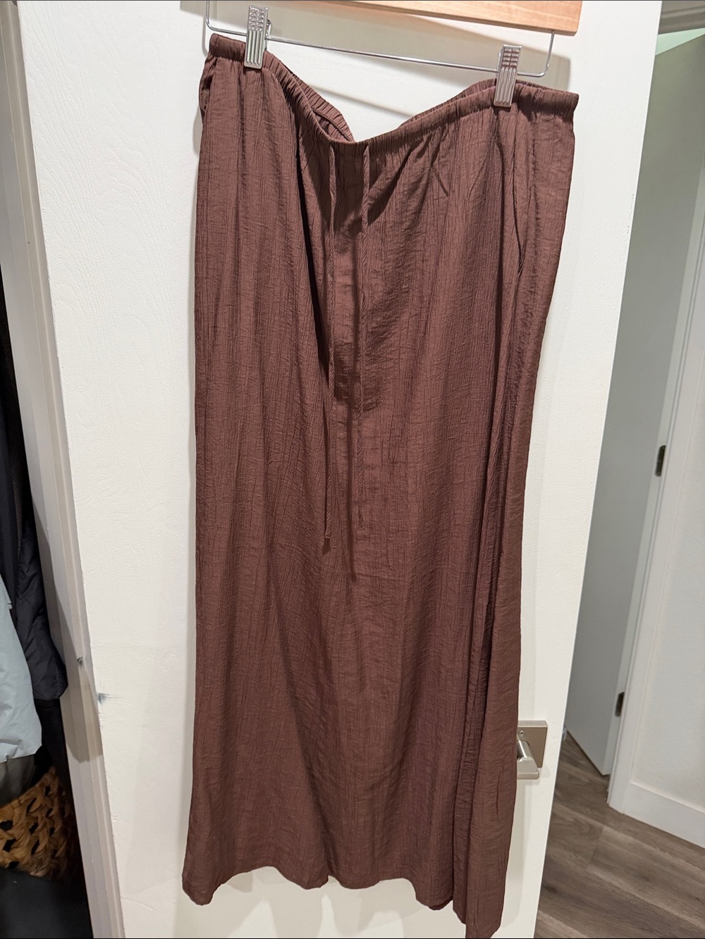 Zara Brown Maxi Drawstring Skirt